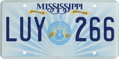 MS license plate LUY266