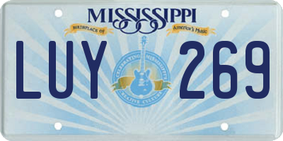 MS license plate LUY269