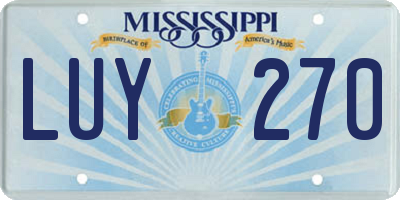 MS license plate LUY270