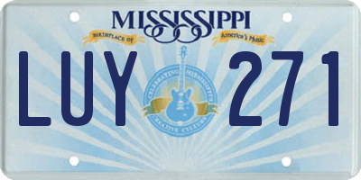 MS license plate LUY271