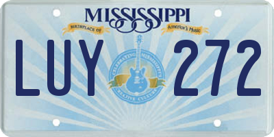 MS license plate LUY272