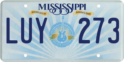 MS license plate LUY273