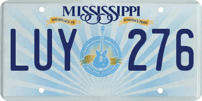 MS license plate LUY276