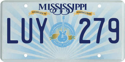 MS license plate LUY279