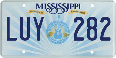 MS license plate LUY282