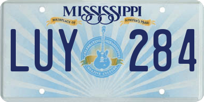 MS license plate LUY284