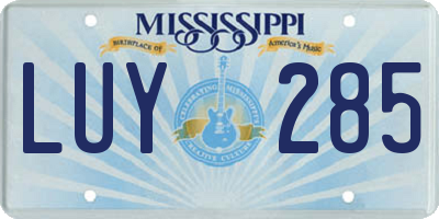 MS license plate LUY285