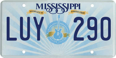 MS license plate LUY290