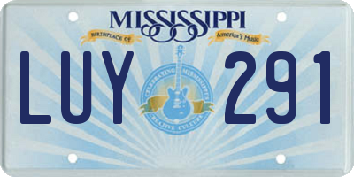 MS license plate LUY291