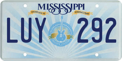 MS license plate LUY292
