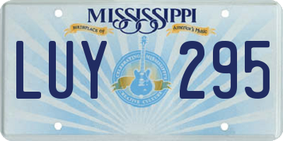 MS license plate LUY295