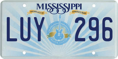MS license plate LUY296