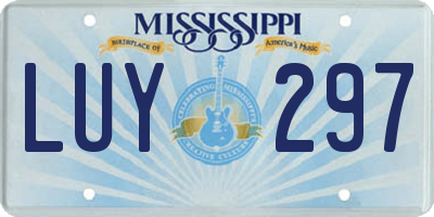 MS license plate LUY297
