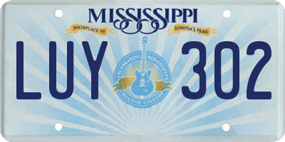 MS license plate LUY302