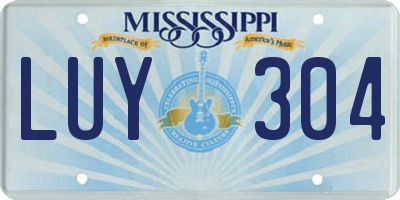 MS license plate LUY304