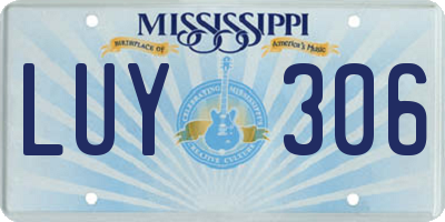 MS license plate LUY306