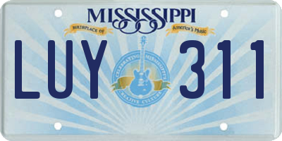 MS license plate LUY311