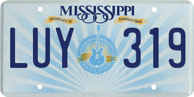 MS license plate LUY319