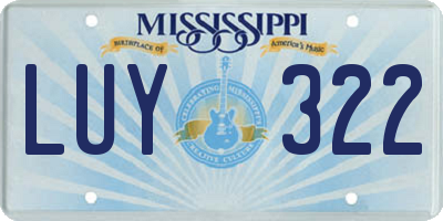 MS license plate LUY322