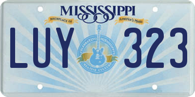 MS license plate LUY323