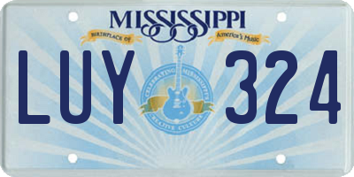 MS license plate LUY324