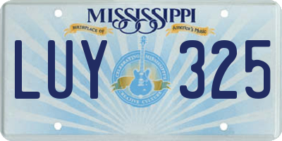 MS license plate LUY325
