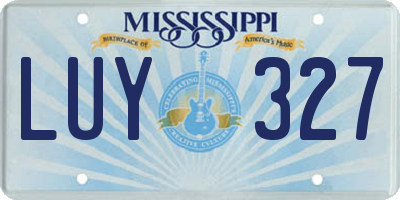 MS license plate LUY327