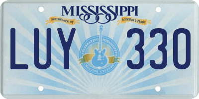 MS license plate LUY330