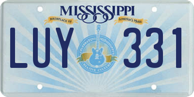 MS license plate LUY331
