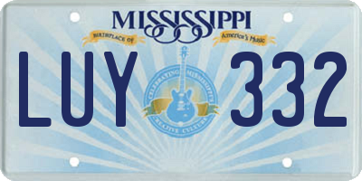 MS license plate LUY332
