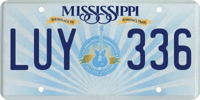 MS license plate LUY336