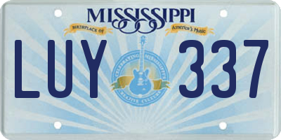 MS license plate LUY337