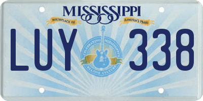 MS license plate LUY338