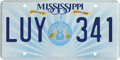 MS license plate LUY341