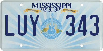 MS license plate LUY343