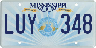 MS license plate LUY348