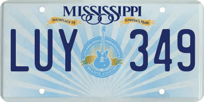 MS license plate LUY349