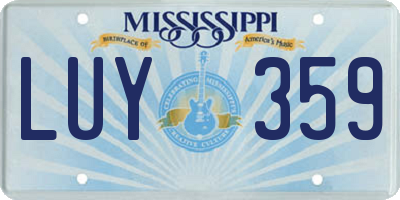 MS license plate LUY359