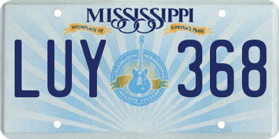 MS license plate LUY368