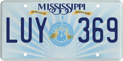 MS license plate LUY369