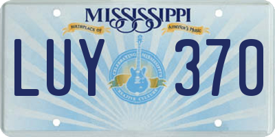 MS license plate LUY370
