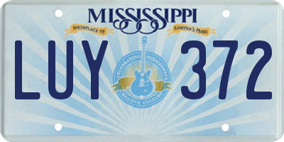 MS license plate LUY372