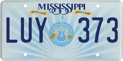 MS license plate LUY373