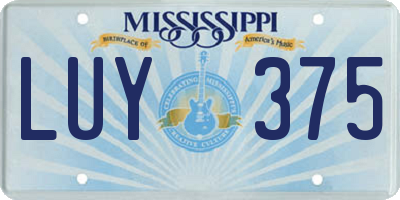 MS license plate LUY375
