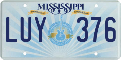 MS license plate LUY376