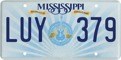 MS license plate LUY379