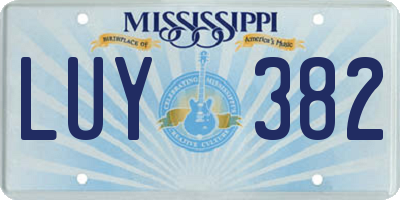 MS license plate LUY382
