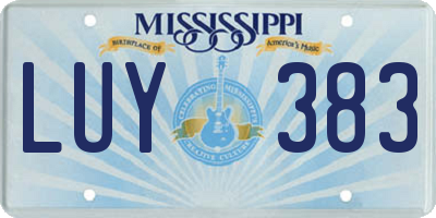 MS license plate LUY383