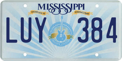MS license plate LUY384