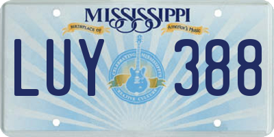 MS license plate LUY388